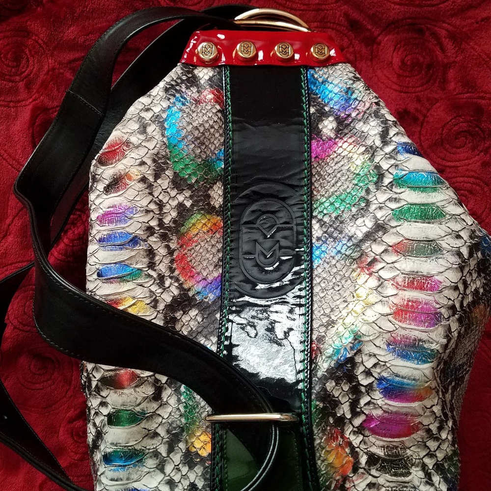Marino Orlandi~ Rainbow 🌈 Python Sling/Bucket Bag - Picture 8 of 8
